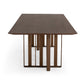 Modrest Livia - Modern Walnut & Brass Stainless Steel Dining Table