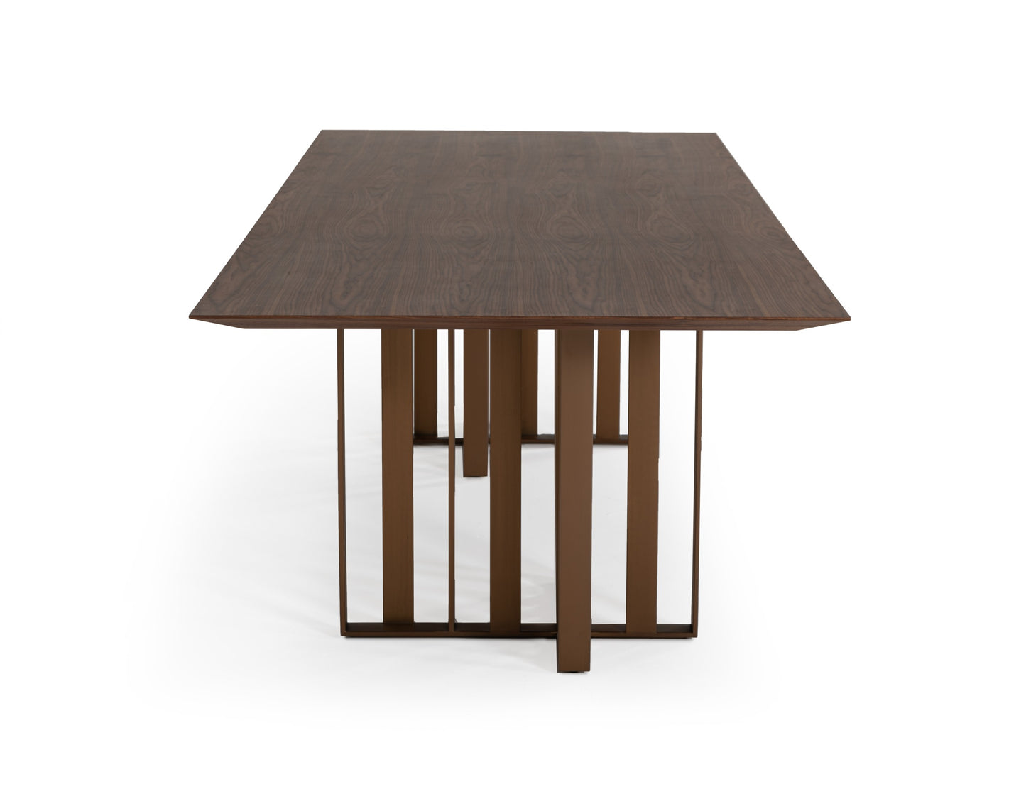 Modrest Livia - Modern Walnut & Brass Stainless Steel Dining Table