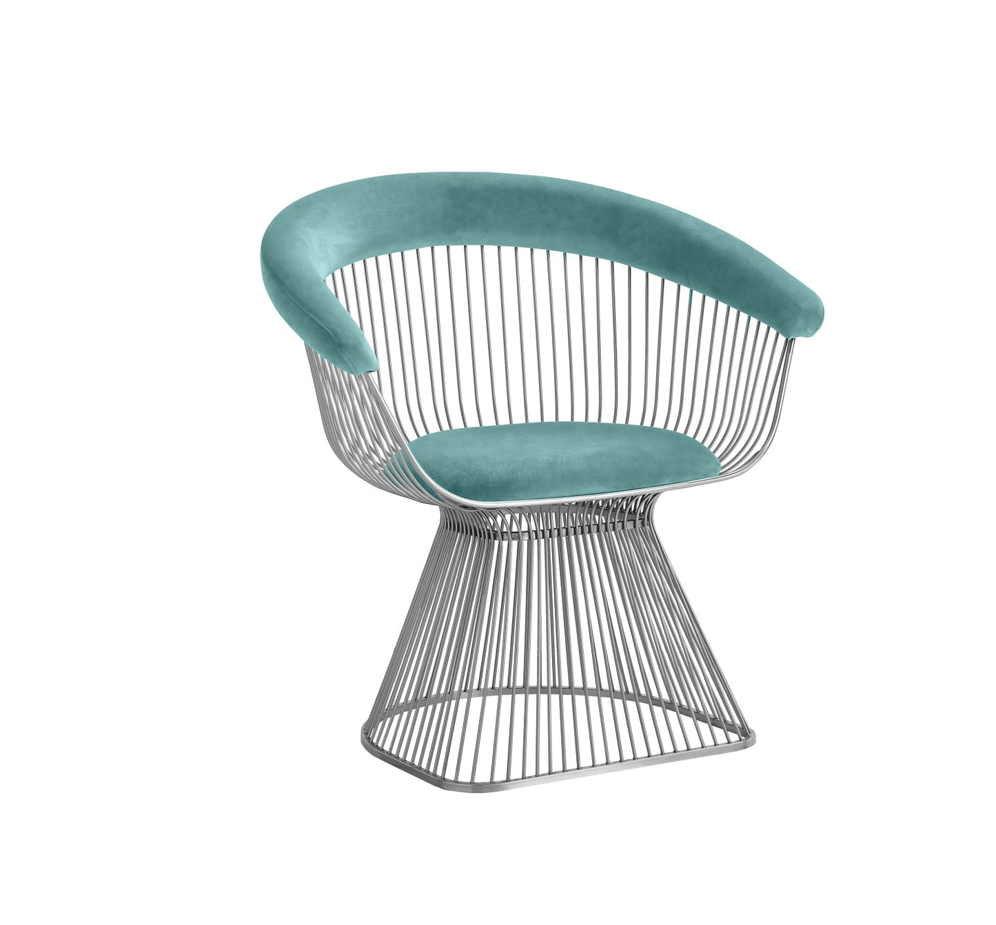 Modrest Lauren - Teal Velvet and Brushed Silver Dining Chair