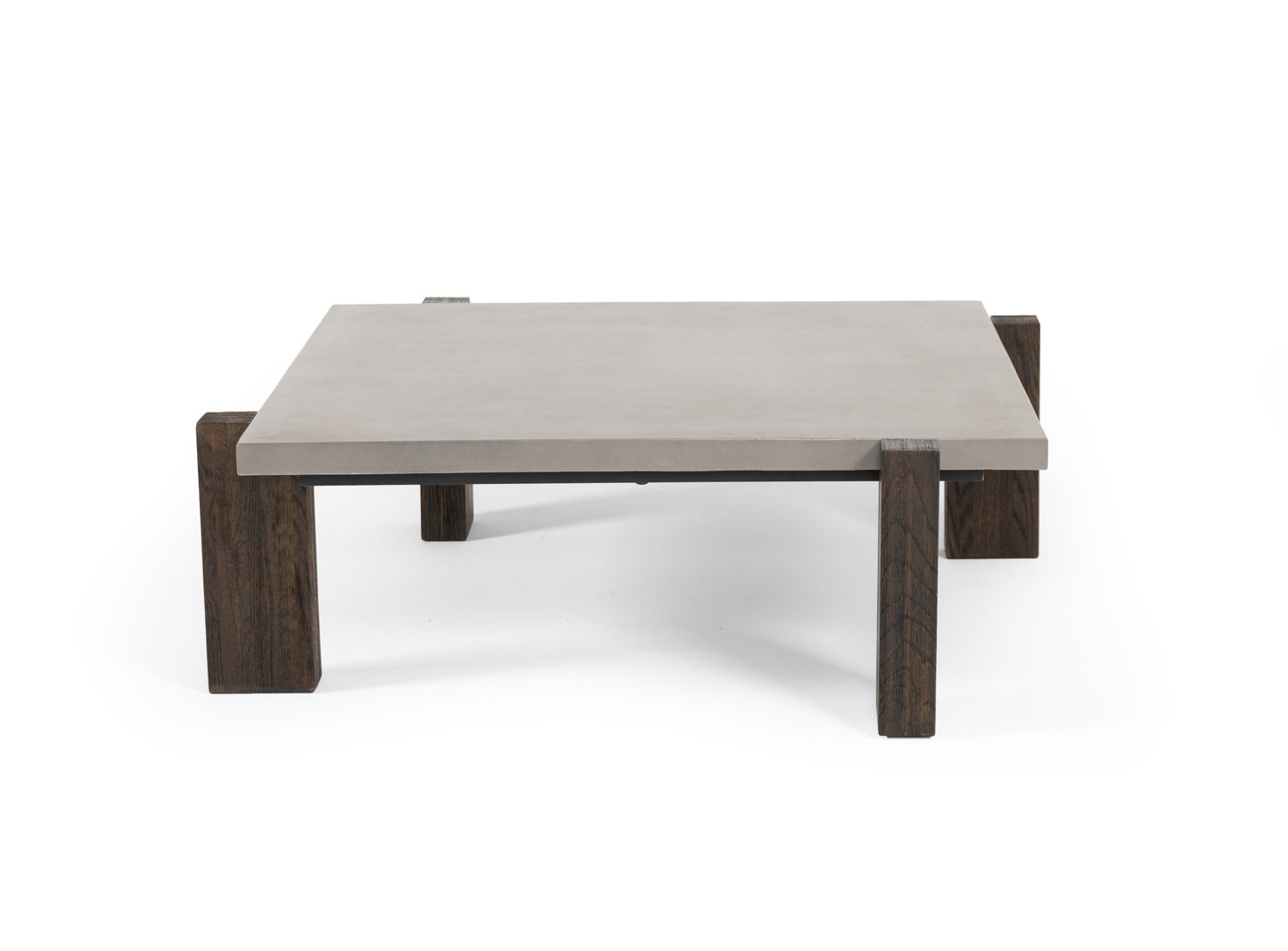 Modrest Milton - Dark Grey & Walnut Square Coffee Table