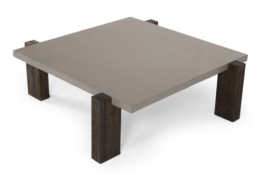 Modrest Milton - Dark Grey & Walnut Square Coffee Table