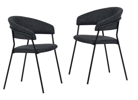 Modrest Marlynn - Modern Dark Grey Dining Chair Set of 2