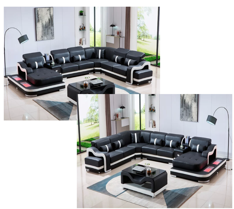 Modern Top Genuine Leather Sectional