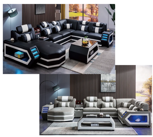 Modern Genuine Leather Sectional