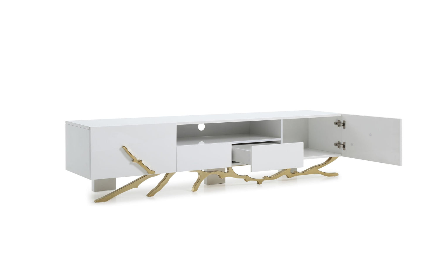 Modrest Legend Modern White & Gold TV Stand