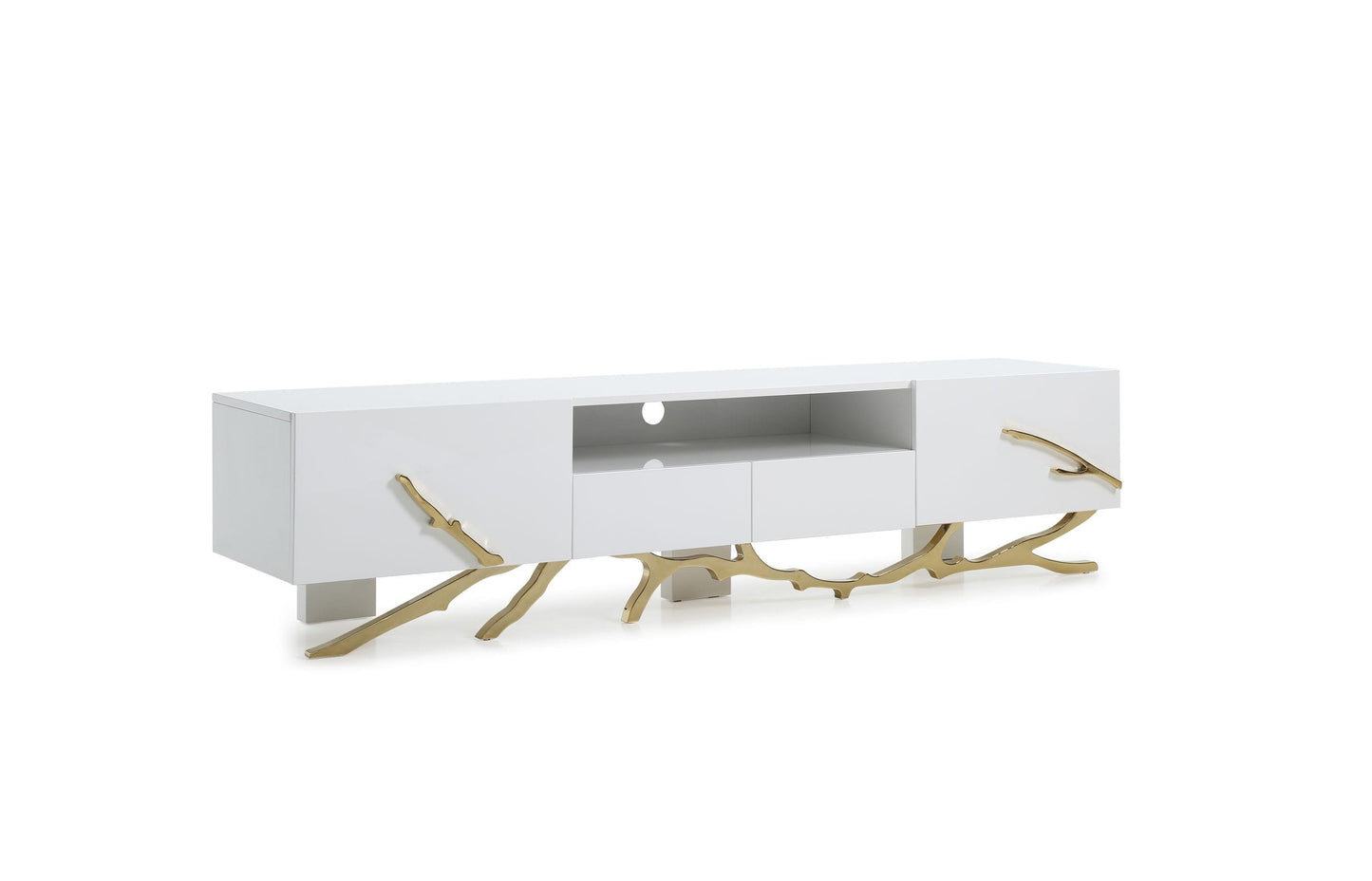 Modrest Legend Modern White & Gold TV Stand