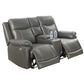 1- Powered 3 Gray Pieces Living Room Reclining Sofa Sets