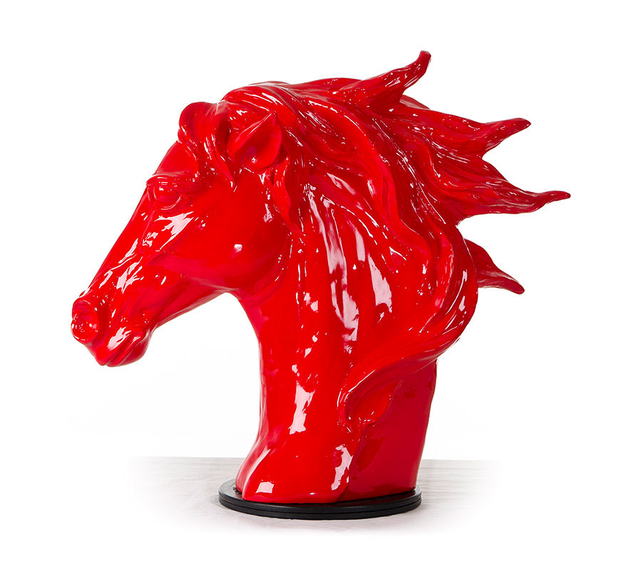 Modrest SZ0002 - Modern Red Horse Head Sculpture