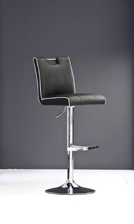 Modrest T-1214 Modern Black Eco-Leather Bar Stool