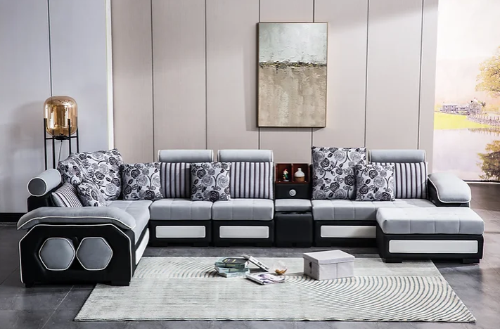 Modern Black & Grey Sectional