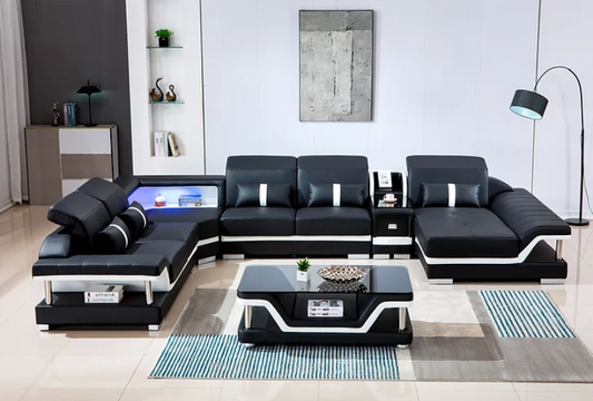 Top Genuine Leather Modern Sectional