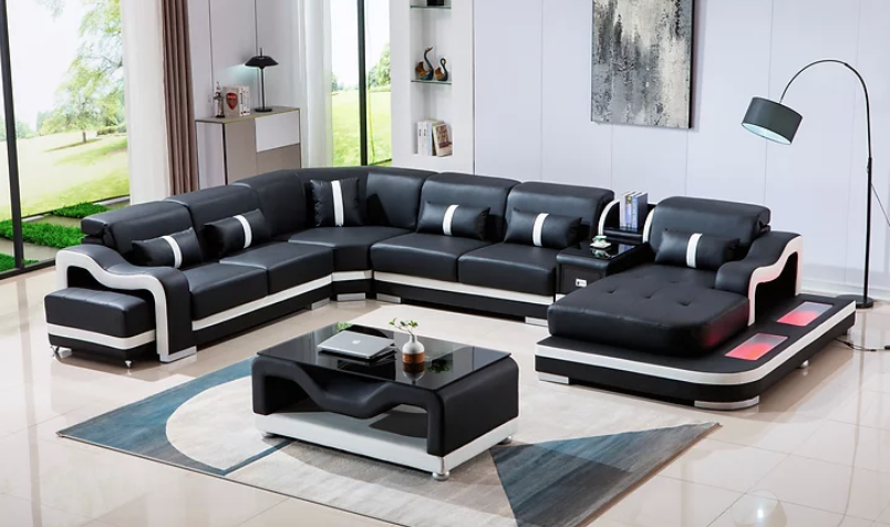 Modern Top Genuine Leather Sectional