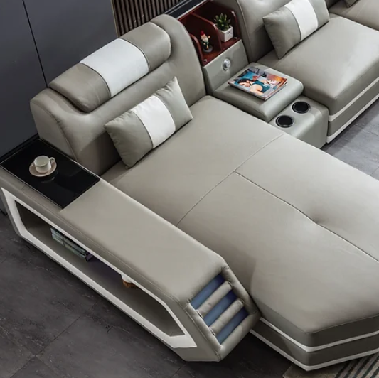 Modern Genuine Leather Sectional