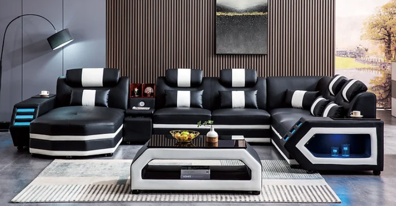 Modern Genuine Leather Sectional