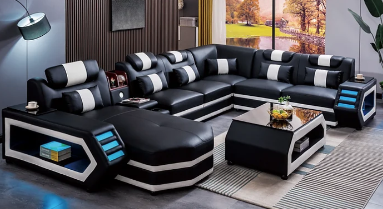 Modern Genuine Leather Sectional