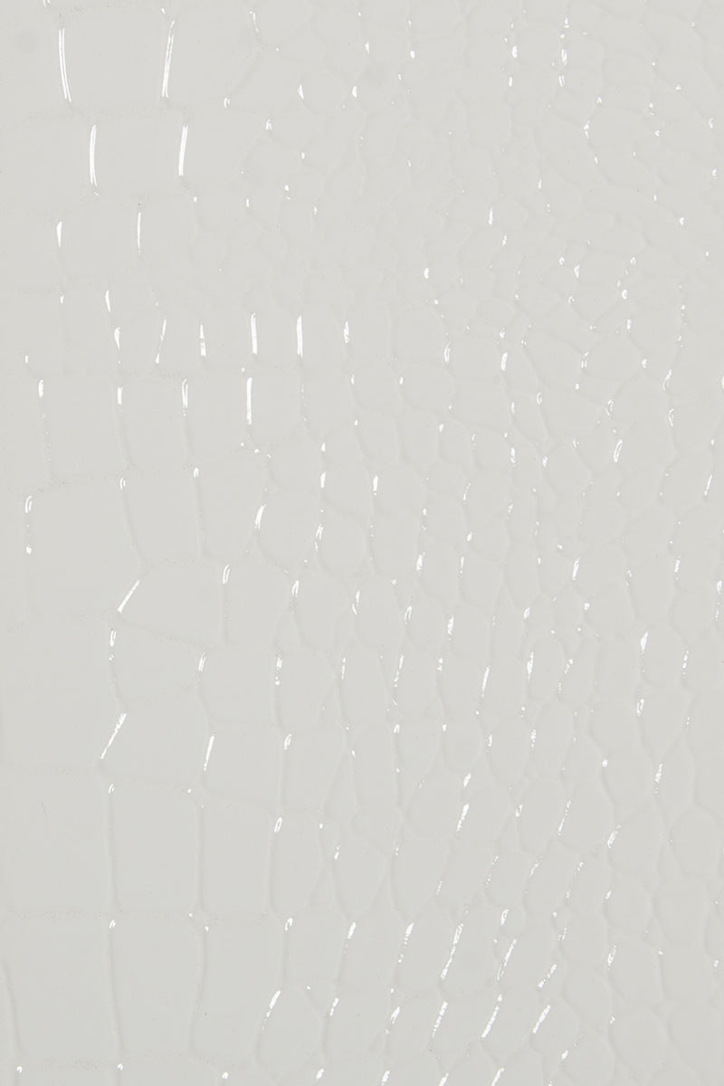 A&X Regal - Modern White Crocodile Floor Mirror