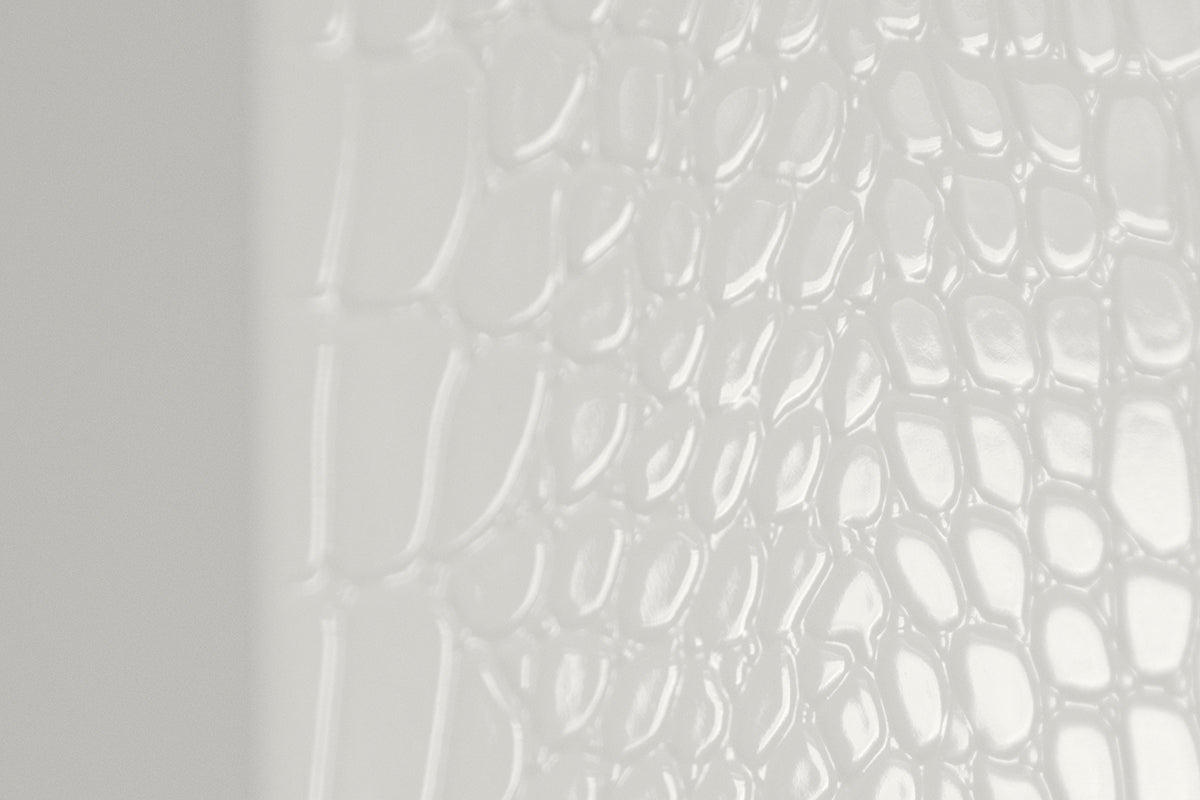 A&X Regal - Modern White Crocodile Floor Mirror