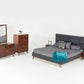Modrest Addison Mid-Century Modern Grey Fabric & Walnut Bed