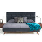 Modrest Addison Mid-Century Modern Grey Fabric & Walnut Bed