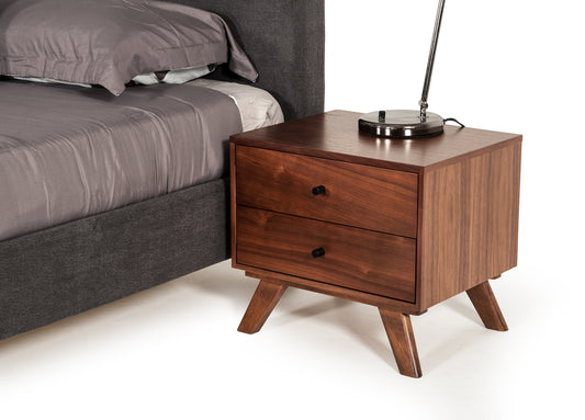 Modrest Addison Mid-Century Modern Walnut Nightstand