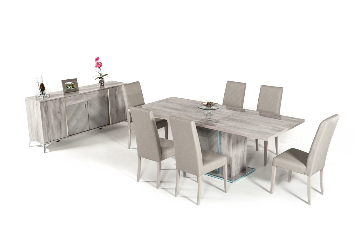 Nova Domus Alexa Italian Modern Grey Extendable Dining Table