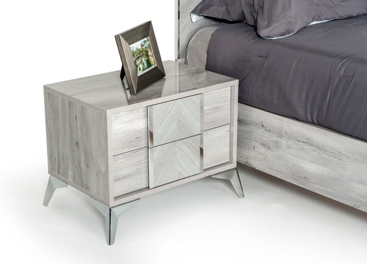 Nova Domus Alexa Italian Modern Grey Nightstand