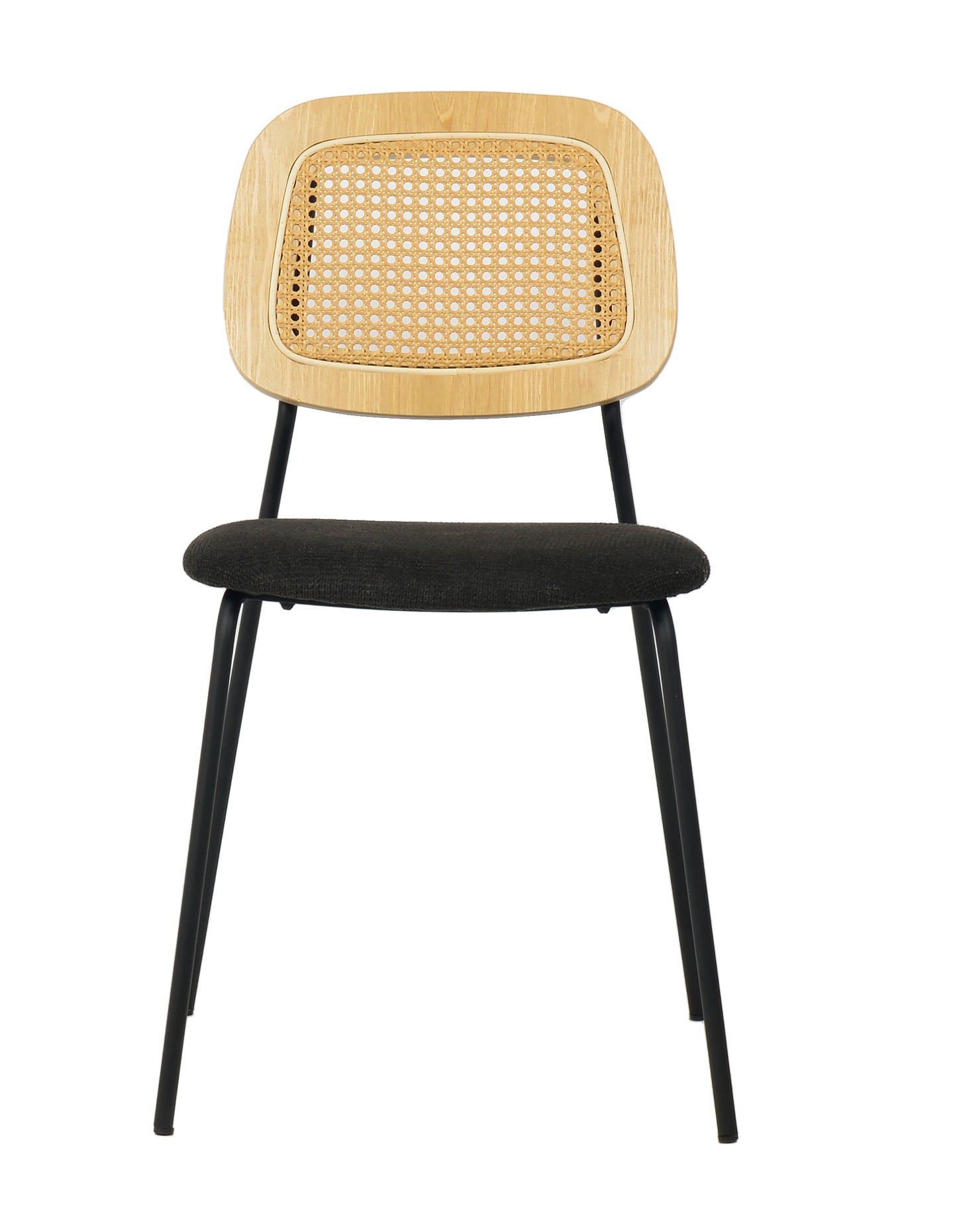 Modern Alizee - Modern Rattan and Black Dining Chair Set of 2