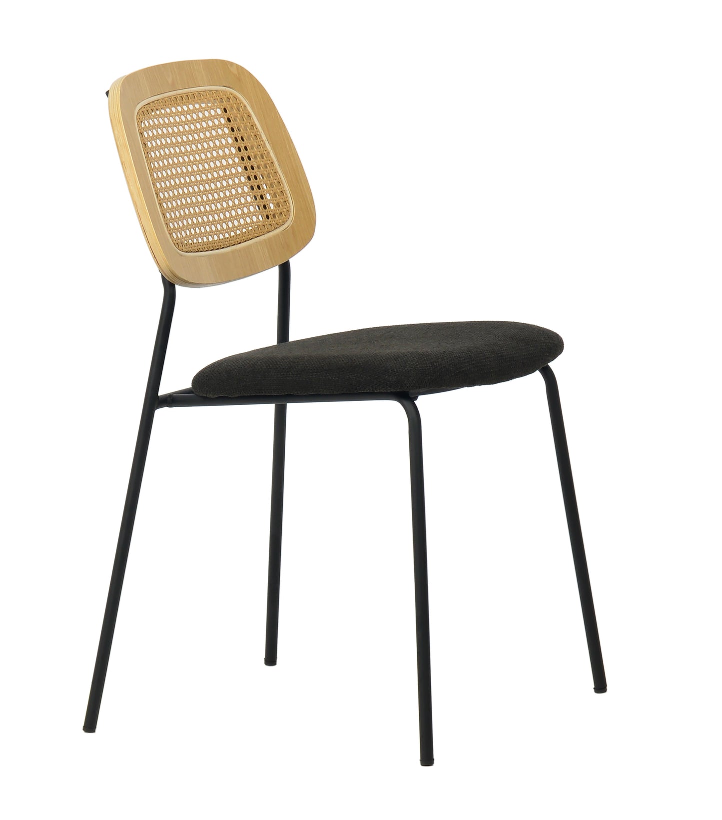 Modern Alizee - Modern Rattan and Black Dining Chair Set of 2