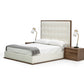 Modrest Amberlie - White Vegan Leather & Walnut Bed