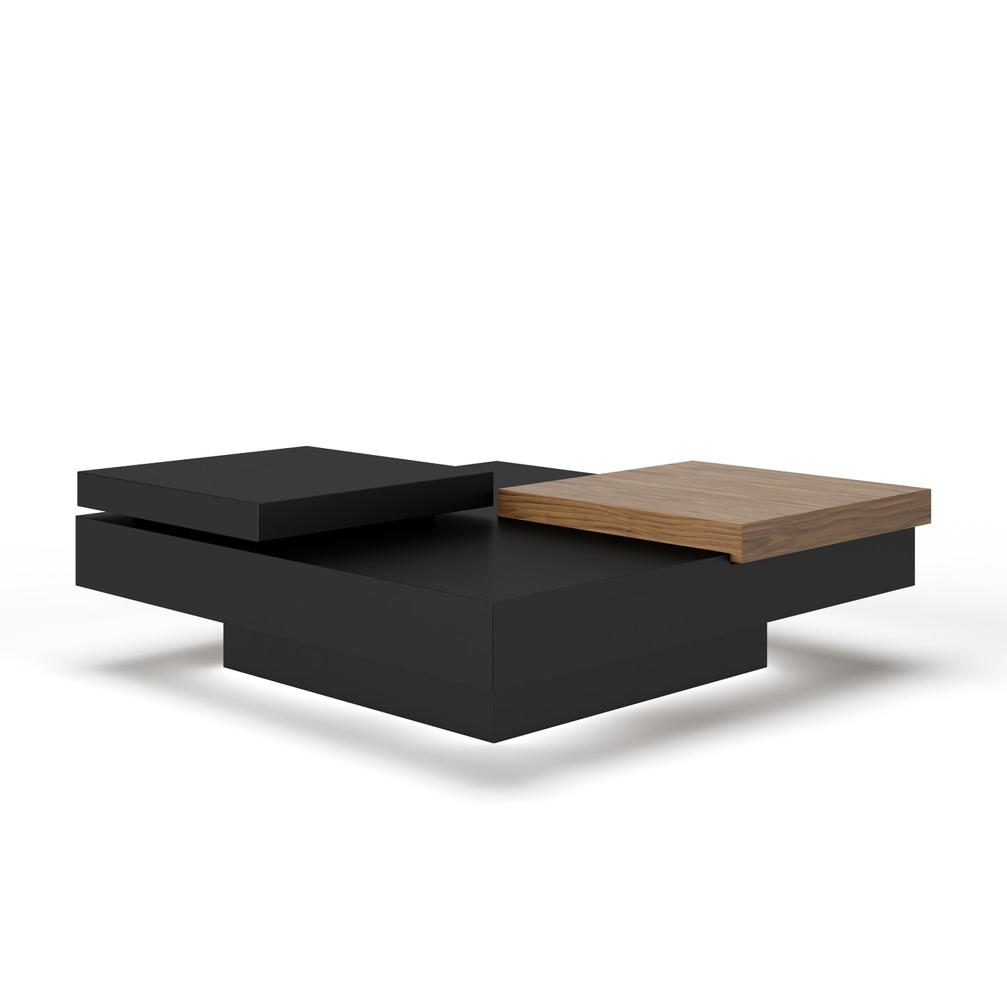 Modrest Ambry Modern Walnut and Flat Black Coffee Table