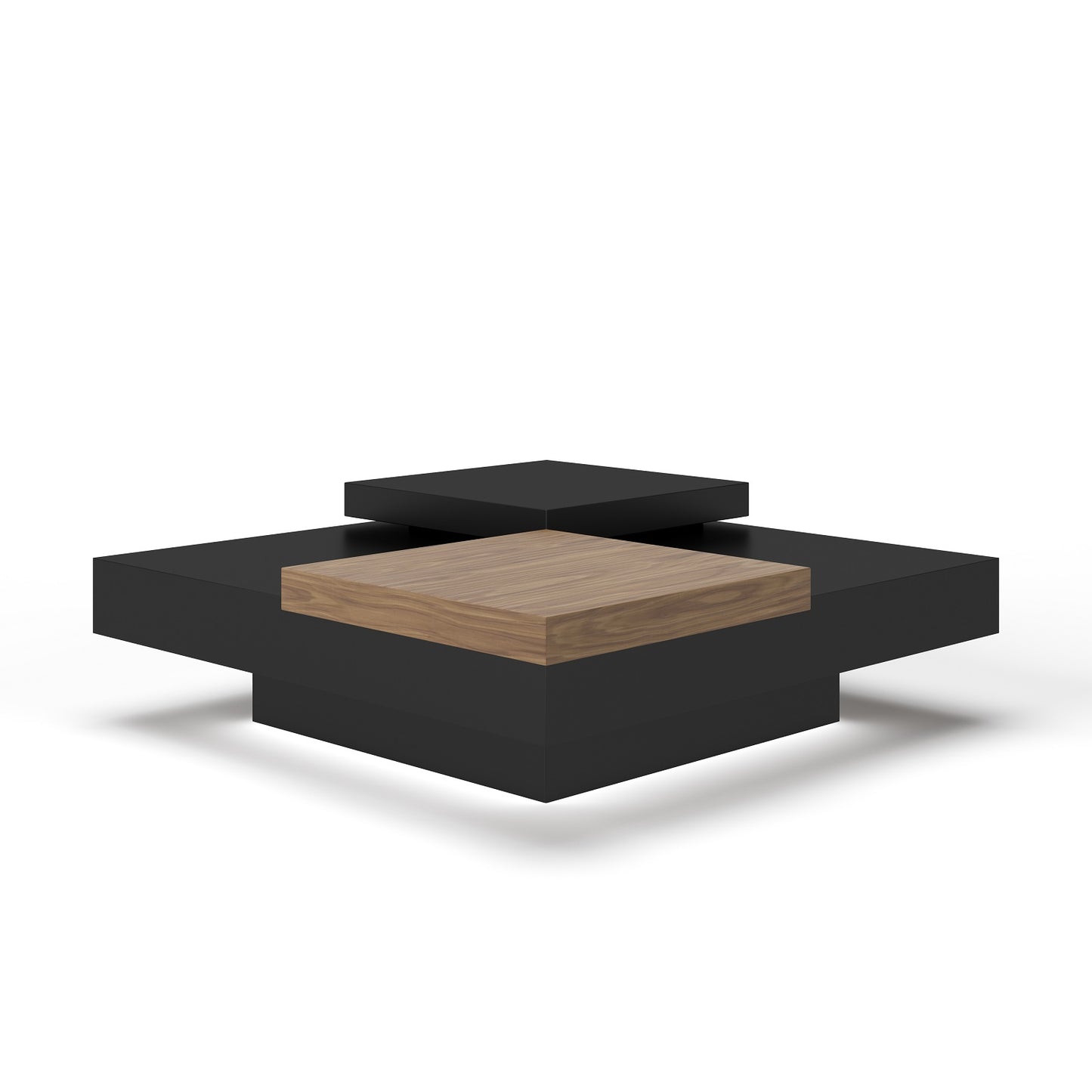 Modrest Ambry Modern Walnut and Flat Black Coffee Table