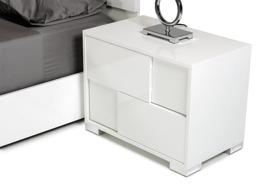 Modrest Ancona Italian Modern White Nightstand