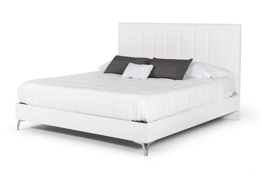 Nova Domus Angela - Italian Modern White Eco Leather Bed