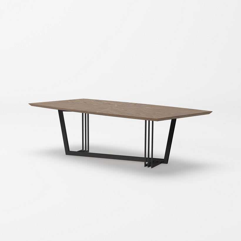 Modrest Gilroy - Modern Walnut and Black Dining Table