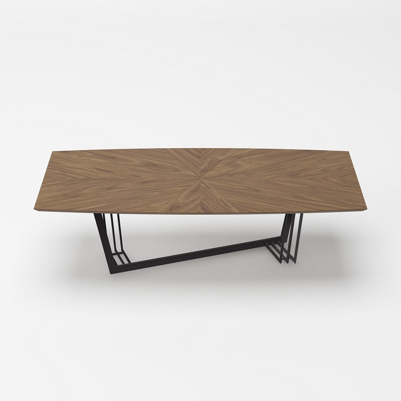 Modrest Gilroy - Modern Walnut and Black Dining Table
