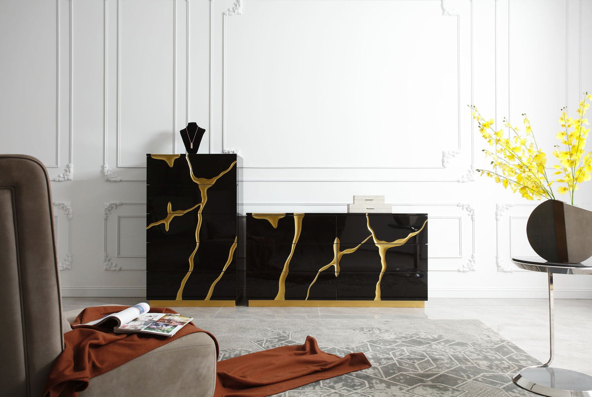 Modrest Aspen - Modern Black and Gold Chest