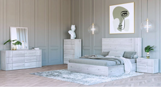 Nova Domus Asus - Modern Italian White Washed Bed