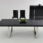 A&X Skyline - Modern Black Crocodile Lacquer Extendable Dining Table