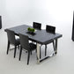A&X Skyline - Modern Black Crocodile Lacquer Extendable Dining Table
