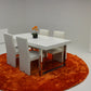 A&X Skyline White Crocodile Extendable Dining Table