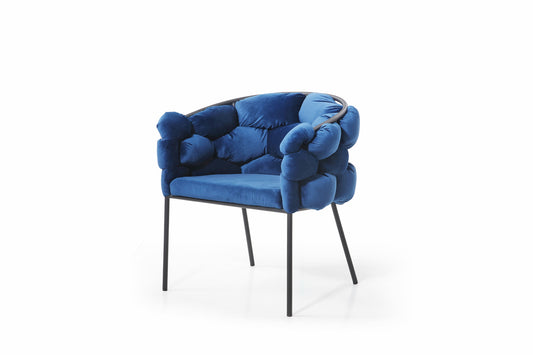 Modrest Debra Modern Blue Fabric Dining Chair