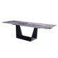 Modrest Baldwin - Modern Grey Ceramic & Black Metal Extendable Dining Table