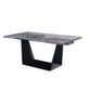 Modrest Baldwin - Modern Grey Ceramic & Black Metal Extendable Dining Table