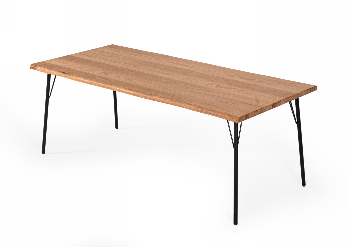 Modrest Barnum - Industrial Oak and Black Iron Live Edge Dining Table