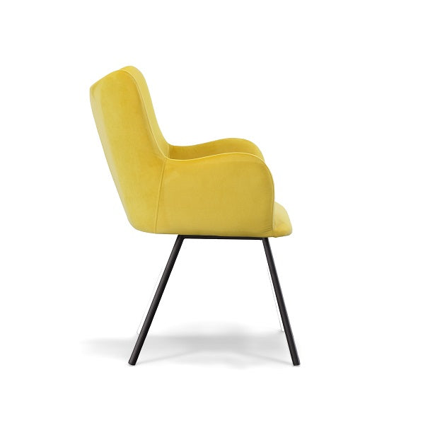 Modrest Barrett - Modern Yellow Velvet Dining Chair