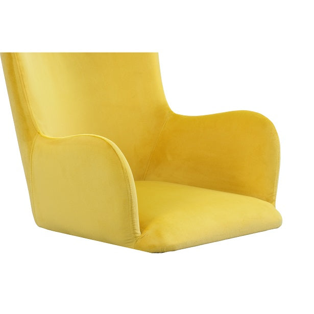 Modrest Barrett - Modern Yellow Velvet Dining Chair