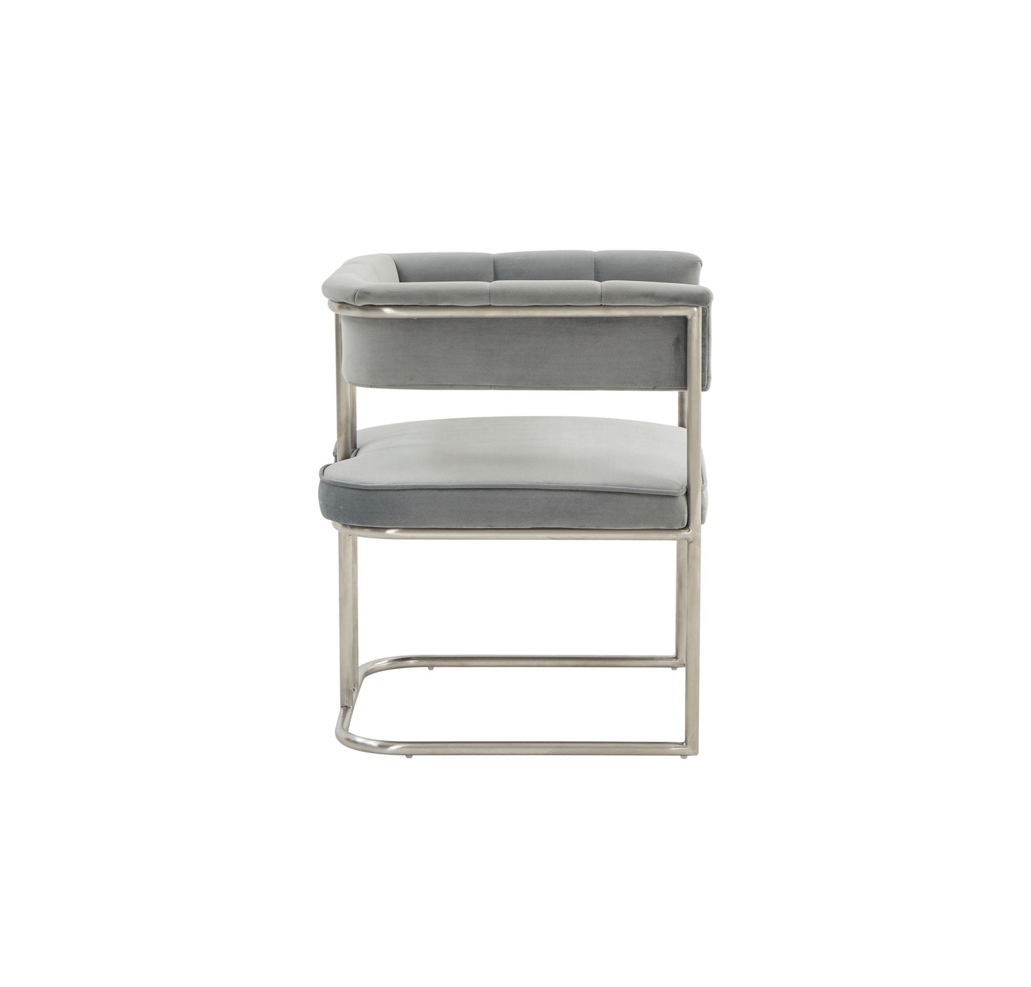 Modrest Bavaria - Modern Light Grey & Stainless Steel Dining Chair