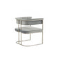 Modrest Bavaria - Modern Light Grey & Stainless Steel Dining Chair