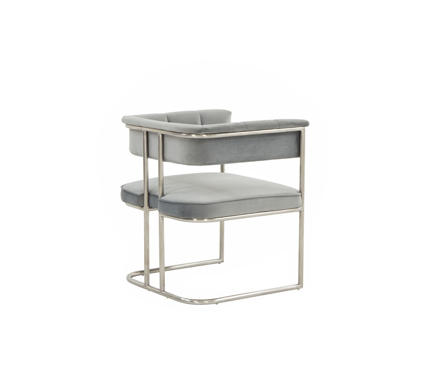 Modrest Bavaria - Modern Light Grey & Stainless Steel Dining Chair