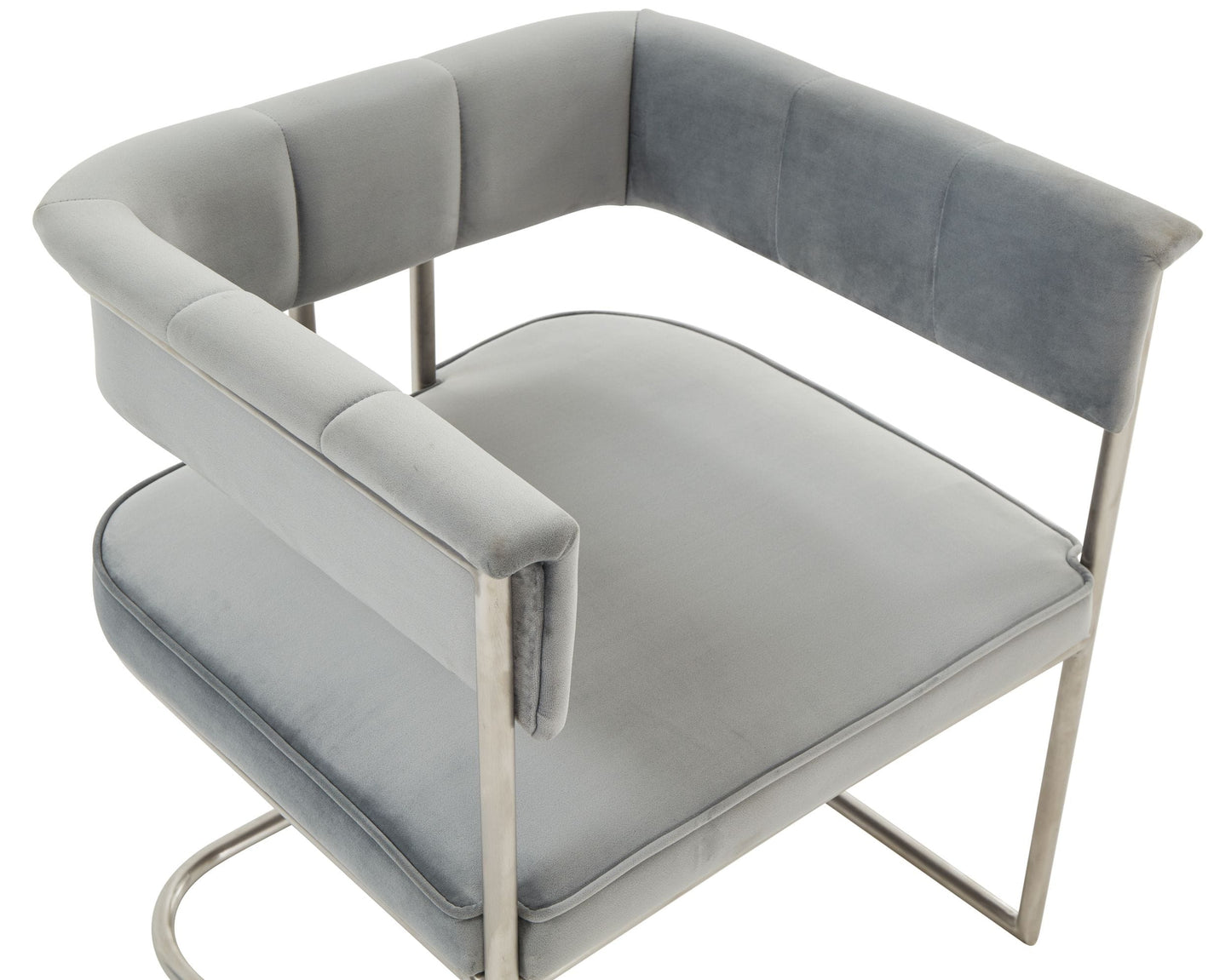 Modrest Bavaria - Modern Light Grey & Stainless Steel Dining Chair
